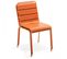 Palavas - Ensemble Table De Jardin Carrée Et 2 Chaises Acier Orange