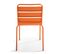 Palavas - Ensemble Table De Jardin Carrée Et 2 Chaises Acier Orange