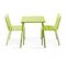 Palavas - Ensemble Table De Jardin Carrée Et 2 Chaises Acier Vert