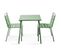 Palavas - Ensemble Table De Jardin Carrée Et 2 Chaises Acier Vert Cactus