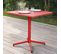 Palavas - Ensemble Table De Jardin Carrée Et 2 Chaises Métal Rouge