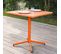 Palavas - Ensemble Table De Jardin Carrée Et 2 Chaises Métal Orange