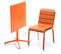 Palavas - Ensemble Table De Jardin Carrée Et 2 Chaises Métal Orange