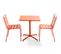 Palavas - Ensemble Table De Jardin Carrée Et 2 Chaises Métal Orange