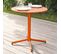 Palavas - Ensemble Table De Jardin Ronde Et 2 Chaises Métal Orange