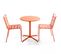 Palavas - Ensemble Table De Jardin Ronde Et 2 Chaises Métal Orange