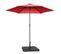 Parasol Droit Inclinable 3m Et 4 Dalles à Lester Remplissables Rouge