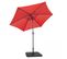 Parasol Droit Inclinable 3m Et 4 Dalles à Lester Remplissables Rouge