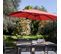 Parasol Déporté Inclinable 3x3m Et 4 Dalles à Remplir Aluminium Rouge