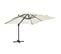 Parasol Déporté Rotatif 3x3m Et 4 Dalles Lestées Aluminium Blanc