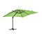 Parasol Déporté Rotatif 3x3m Et 4 Dalles Lestées Aluminium Vert