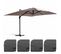 Parasol Déporté 3x4m Et 4 Dalles à Remplir Aluminium Taupe