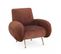 Fauteuil En Velours Vintage Terracotta