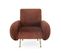 Fauteuil En Velours Vintage Terracotta