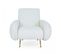 Fauteuil Vintage En Tissu Bouclette Blanc