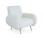 Fauteuil Vintage En Tissu Bouclette Blanc