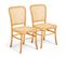 Lot De 2 Chaises En Rotin Naturel Et Teck Massif