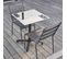 Table De Jardin Carré (60x60 Cm) Inclinable Beton Gris Clair