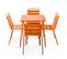 Palavas - Ensemble Table De Jardin Et 4 Chaises En Métal Orange