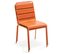 Palavas - Table Carrée 70 Cm Plateau Inclinable Et 4 Chaises Orange