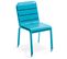 Palavas - Table Carrée 70 Cm Plateau Inclinable Et 4 Chaises Bleu