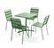 Palavas - Table Carrée 70 Cm Plateau Inclinable Et 4 Chaises Vert Cactus