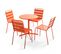 Palavas - Ensemble Table De Jardin Ronde Et 4 Chaises Orange