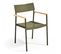 Fauteuil De Jardin En Aluminium Et Bois Vert Kaki