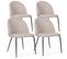 Lot De 4 Chaises En Tissu Beige