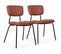 Lot De 2 Chaises En Textile Enduit Marron Foncé