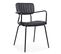 Lot De 2 Chaises Avec Accoudoirs En Textile Enduit Noir