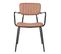 Lot De 2 Chaises Avec Accoudoirs En Textile Enduit Marron Clair