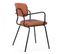 Lot De 2 Chaises Avec Accoudoirs En Textile Enduit Marron Foncé