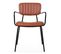 Lot De 2 Chaises Avec Accoudoirs En Textile Enduit Marron Foncé