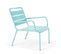 Palavas - Fauteuil De Jardin Bas Relax Acier Turquoise