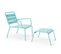 Palavas - Fauteuil De Jardin Bas Relax Acier Turquoise