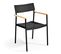 Ensemble Table De Jardin Et 4 Fauteuils En Aluminium/bois Noir