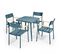 Ensemble Table De Jardin Et 4 Fauteuils En Aluminium/bois Bleu Canard