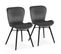 Lot De 2 Chaises En Velours Gris Anthracite