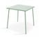 Palavas - Ensemble Table De Jardin Carrée Et 2 Chaises Acier Vert Sauge