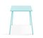 Palavas - Ensemble Table De Jardin Carrée Et 2 Chaises Acier Turquoise