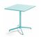 Palavas - Ensemble Table De Jardin Carrée Et 2 Fauteuils Métal Turquoise