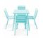 Palavas - Ensemble Table De Jardin Et 4 Chaises En Métal Turquoise