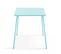 Palavas - Ensemble Table De Jardin Carrée Et 4 Fauteuils Acier Turquoise