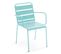 Palavas - Ensemble Table De Jardin Et 6 Fauteuils En Métal Turquoise