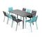 Palavas - Ensemble Table De Jardin Et 8 Chaises En Métal Gris Et Turquoise