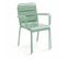 Palavas - Ensemble Table De Jardin Et 8 Fauteuils En Métal Vert Sauge Et Gris