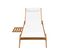 Lot De 2 Bains De Soleil Avec Coussin Et Tablette En Bois Blanc