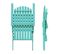 Lot De 2 Fauteuils Pliant En Bois D'eucalyptus Turquoise