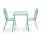 Palavas - Ensemble Table De Jardin Bistrot Et 2 Chaises En Acier Vert Sauge